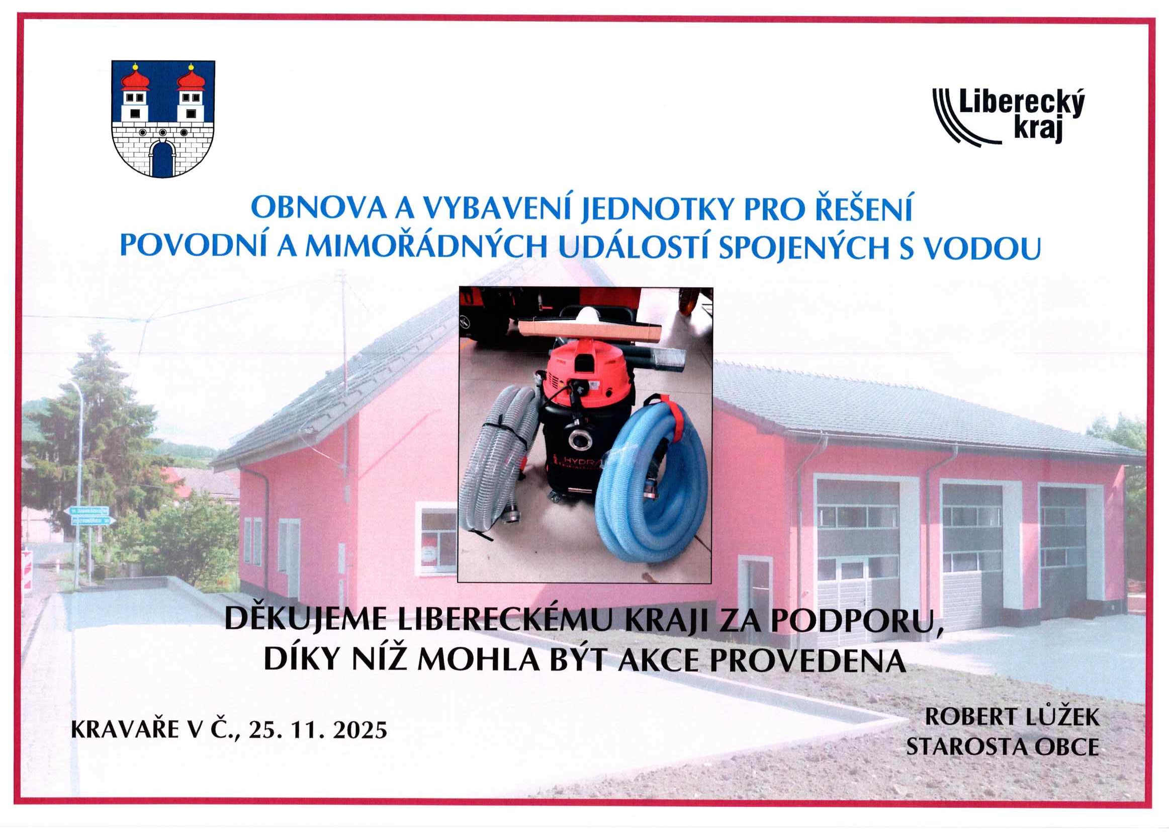 Poděkování Liberecký kraj hasiči_vysavač průmyslový
